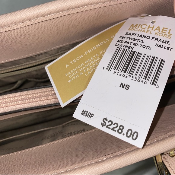 MICHAEL KORS JET SET MULTIFUNCTION POCKET TOTE PINK - Picture 3 of 11